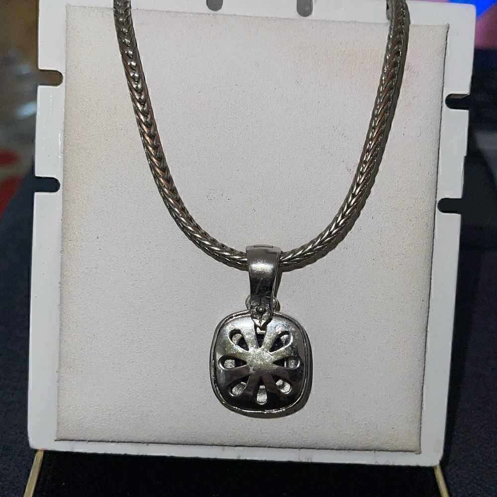 Purple Gem Statement Two Tone Necklace - image 2